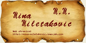 Mina Miletaković vizit kartica